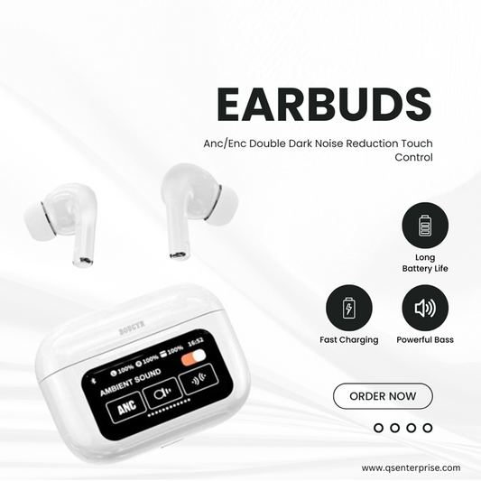 A9 PRO Wireless Bluetooth Earbuds - Digital Display, ANC + ENC
